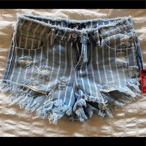 Forever 21 cut off jean shorts.